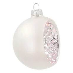 Luxe Kerstbal Met Reflector | Glas | Zilver | 8cm