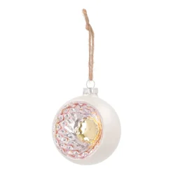 Luxe Kerstbal Met Reflector | Glas | Zilver | 8cm