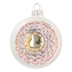 Luxe Kerstbal Met Reflector | Glas | Zilver | 8cm