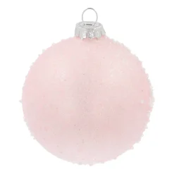Luxe Kerstbal Met Reflector | Glas | Roze | 8cm