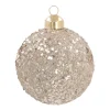 Luxe Kerstbal Pailletten | Champagne | Glas | 8cm