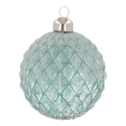 Luxe Kerstbal Ruiten Frost | Glas | Blauw | 8cm