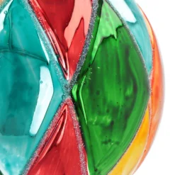 Luxe Kerstbal Ruitpatroon | Glas | Multi | 10cm