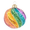 Luxe Kerstbal Swirl | Glas | Multi | 8cm