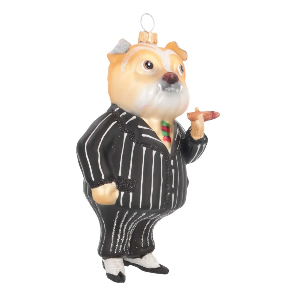 Luxe Kersthanger Bulldog Met Sigaar 14cm