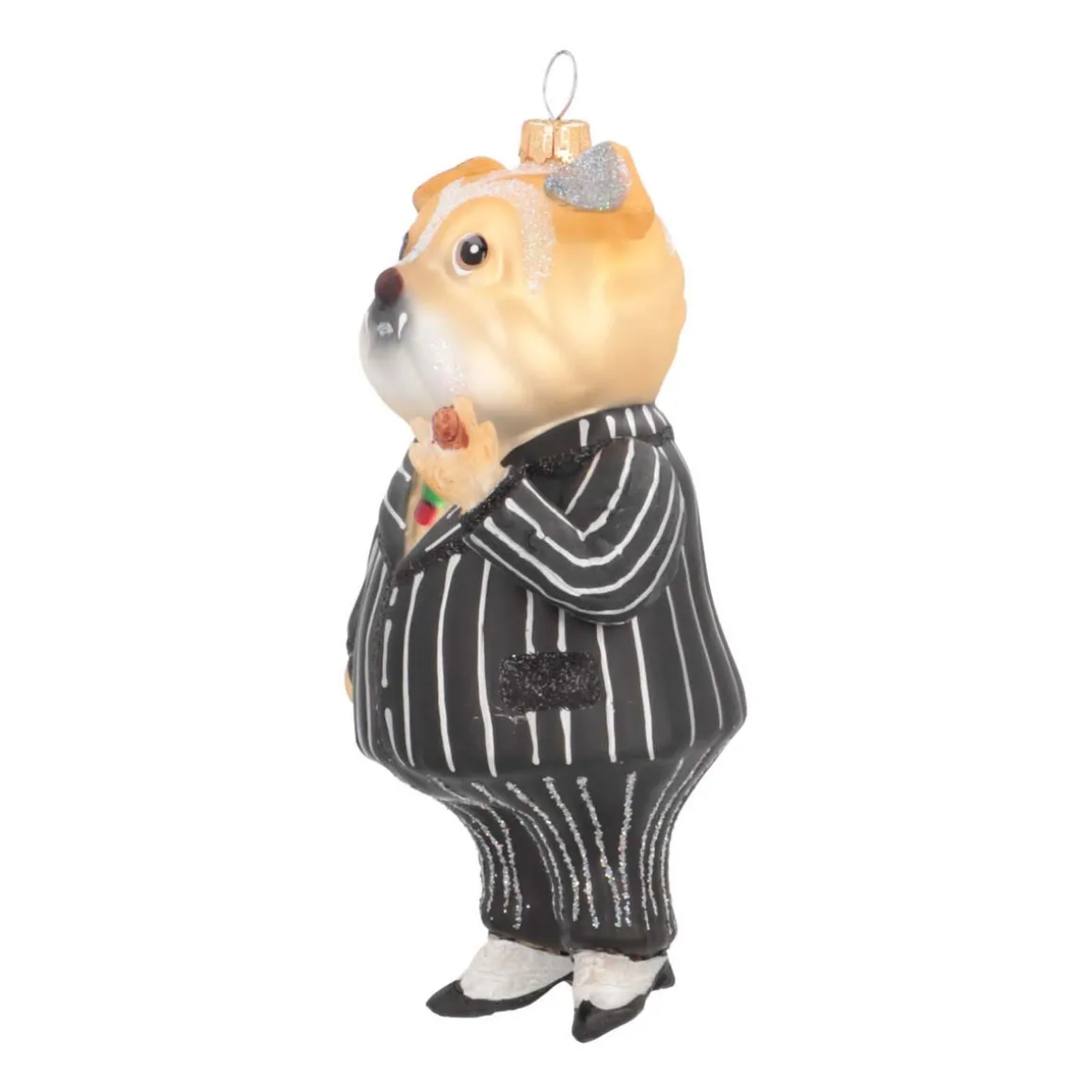 Luxe Kersthanger Bulldog Met Sigaar 14cm