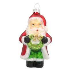 Luxe Kersthanger Kerstman Met Krans 10cm