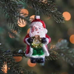 Luxe Kersthanger Kerstman Met Krans 10cm