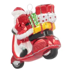 Luxe Kersthanger Kerstman Met Scooter 11cm