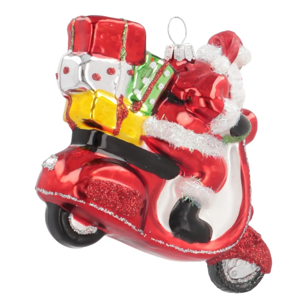 Luxe Kersthanger Kerstman Met Scooter 11cm