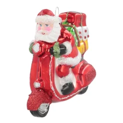 Luxe Kersthanger Kerstman Met Scooter 11cm
