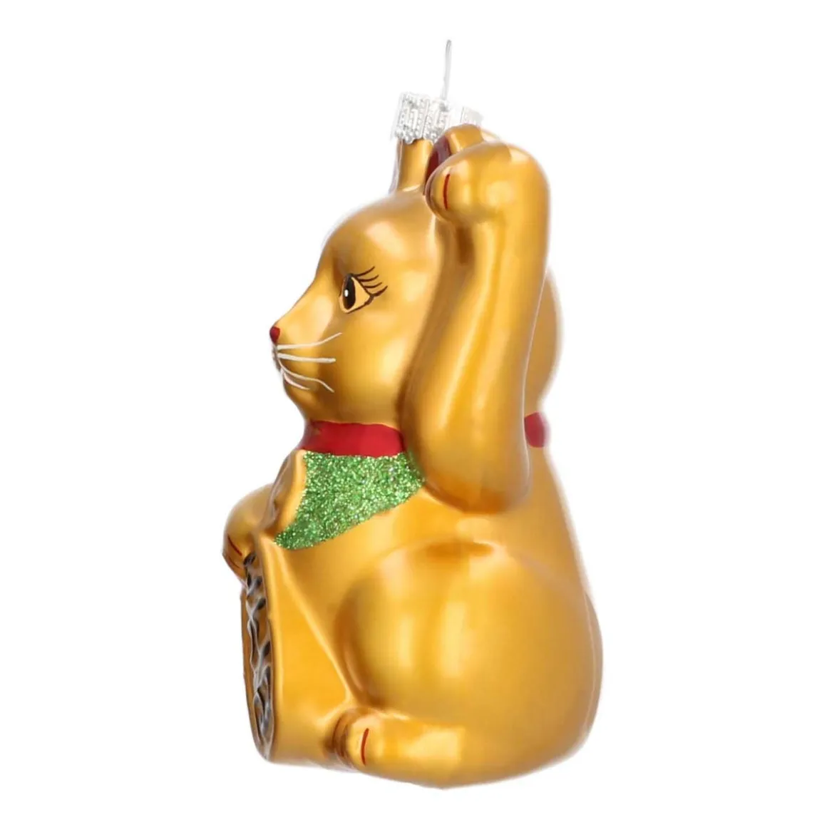 Luxe Kersthanger Maneki Neko - Zwaaiende Kat 11 Cm