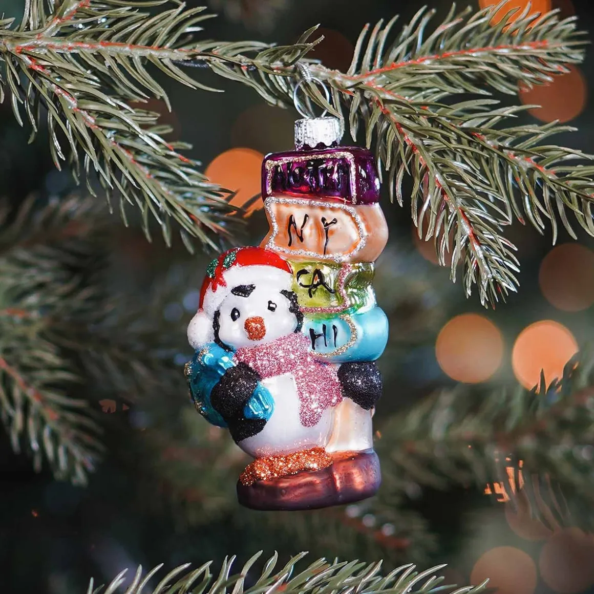 Luxe Kersthanger Pinguin Met Wegwijzer 10cm