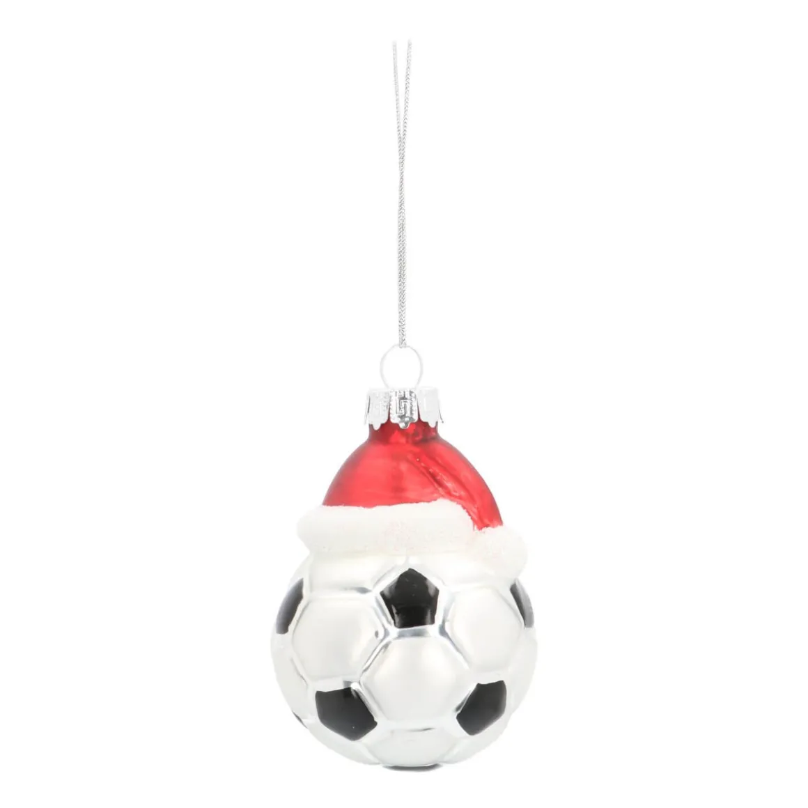 Luxe Kersthanger Voetbal Met Muts 8cm