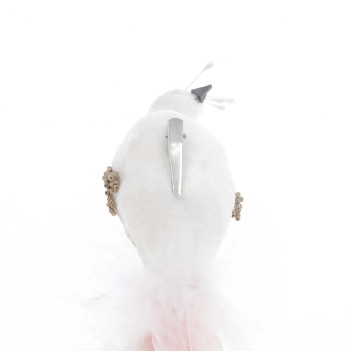 Luxe Pauw Op Clip | Creme-Champagne | Echte Veren | 55cm