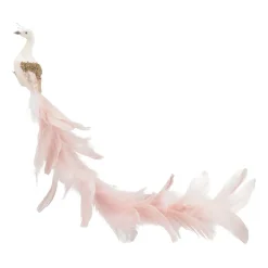 Luxe Pauw Op Clip | Creme-Champagne | Echte Veren | 55cm