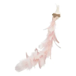 Luxe Pauw Op Clip | Creme-Champagne | Echte Veren | 55cm