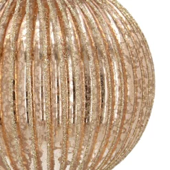 Luxe Taupe Kerstbal Met Matte Afwerking En Glitters