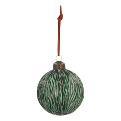 Matgroene Kerstbal Met Organische Lijnen