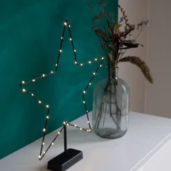 Metalen Ster Op Voet | LED | 40 Cm | Zwart