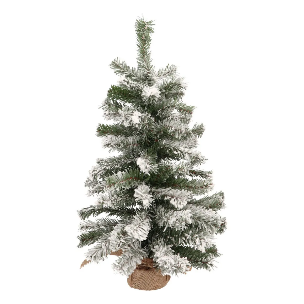 Mini Kerstboom Met Jute Voet | 60 Cm | Met Sneeuw