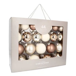 Moderne Scandi Natural Kerstballenset 44 Stuks In Handige Box
