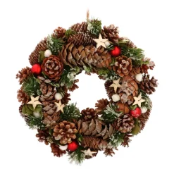 Natuurkrans Met Deco Rood-wit Ø 34 Cm