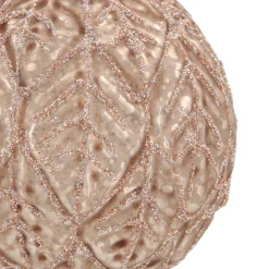 Nostalgische Bruine Kerstbal Met Bladmotief