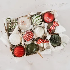 Papieren Kerstbal | Cottage Green | 8 Cm