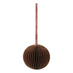 Papieren Kerstbal | Goudbruin | 8 Cm