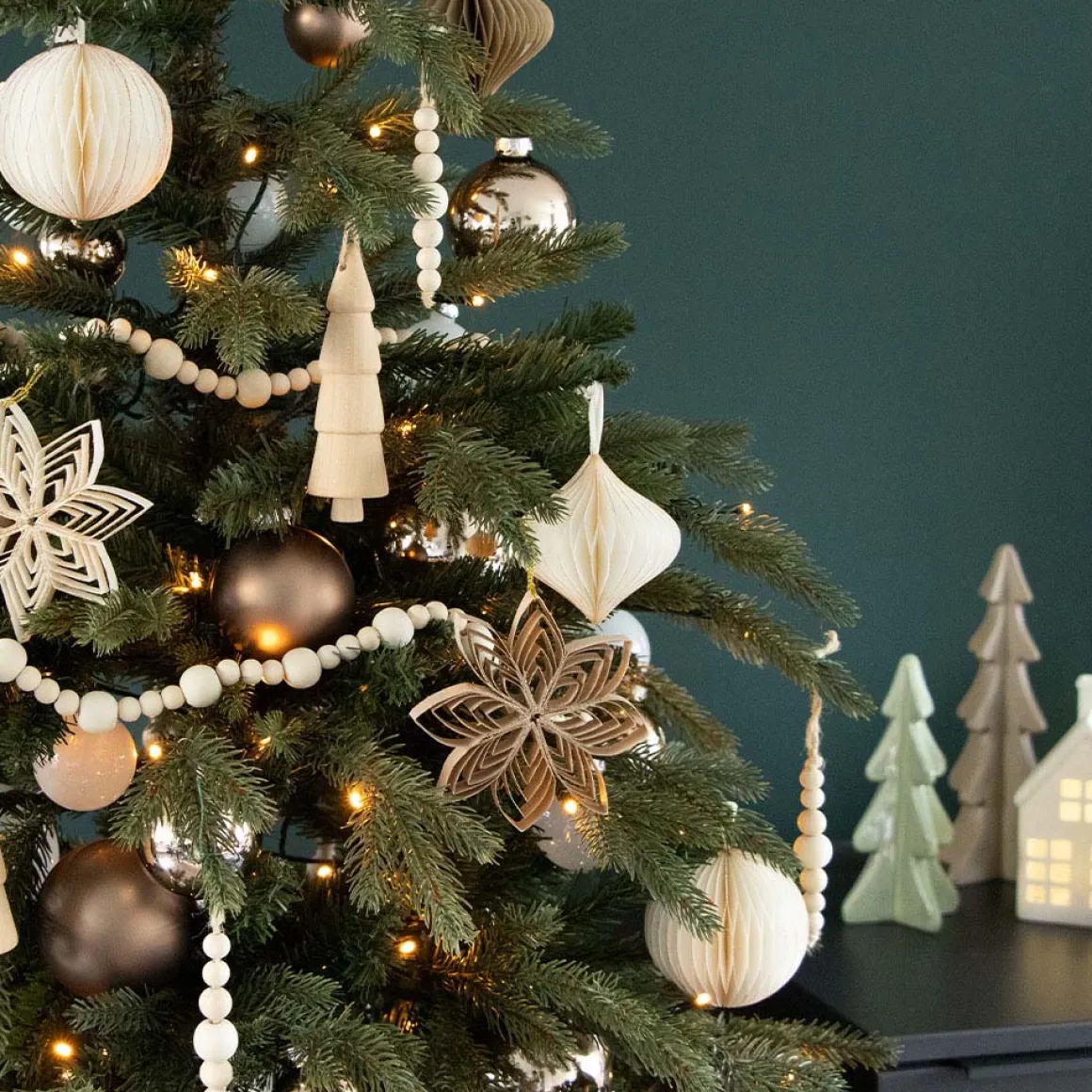 Papieren Kerstbal | Wit | 8 Cm