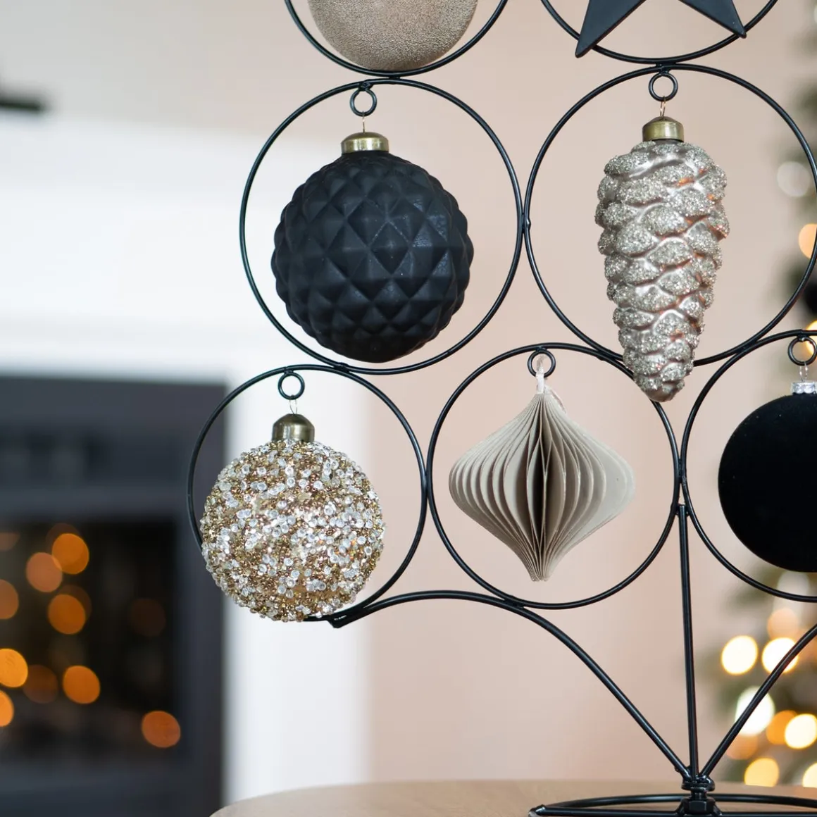 Papieren Kersthanger Ui-vorm | Taupe | 8 Cm