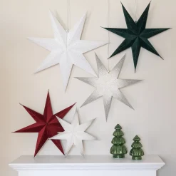 Papieren Kerstster | Donkergroen | 60 Cm | 7-punts | Velvet