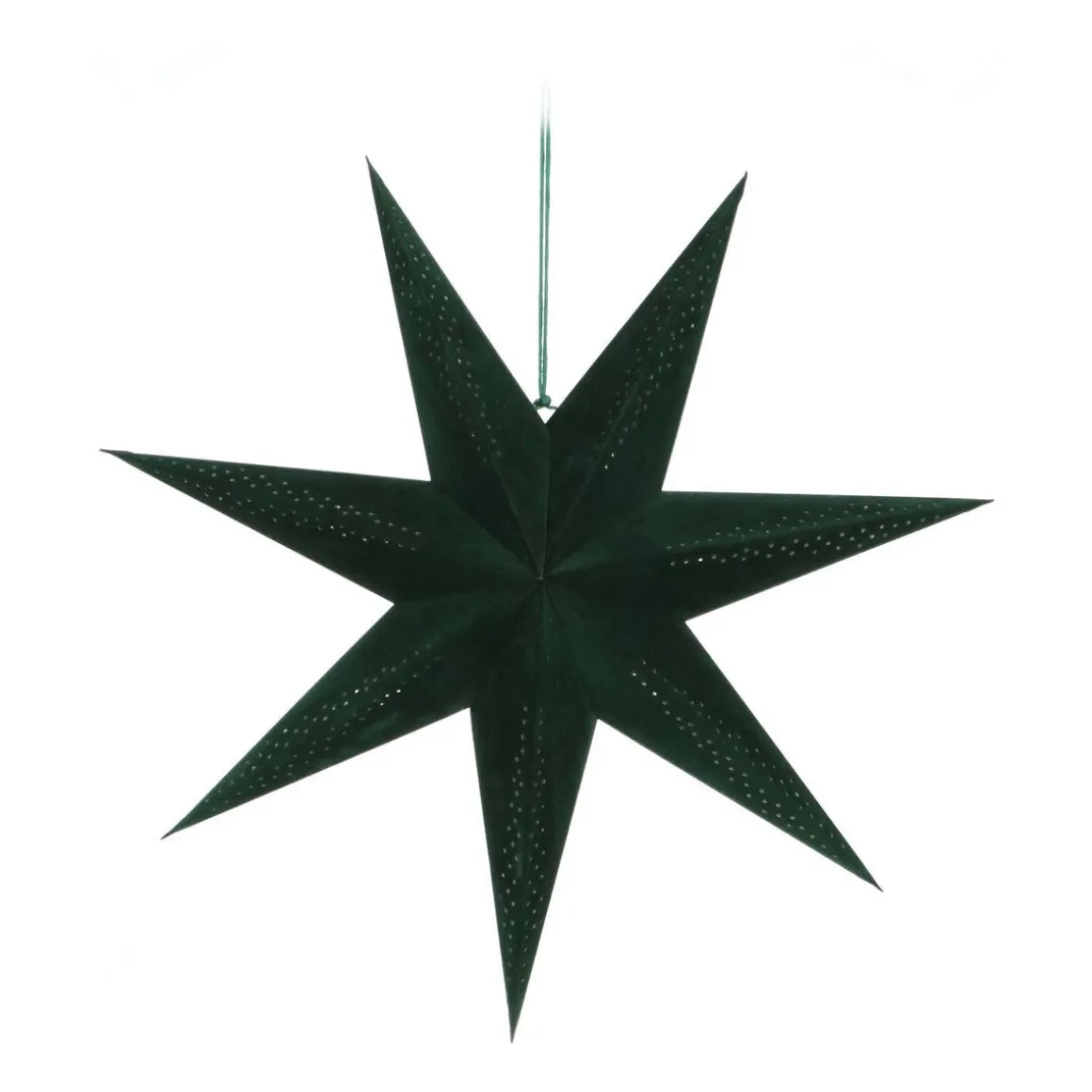 Papieren Kerstster | Donkergroen | 60 Cm | 7-punts | Velvet