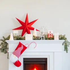 Papieren Kerstster | Kerstrood | 60 Cm | 7-punts | Velvet