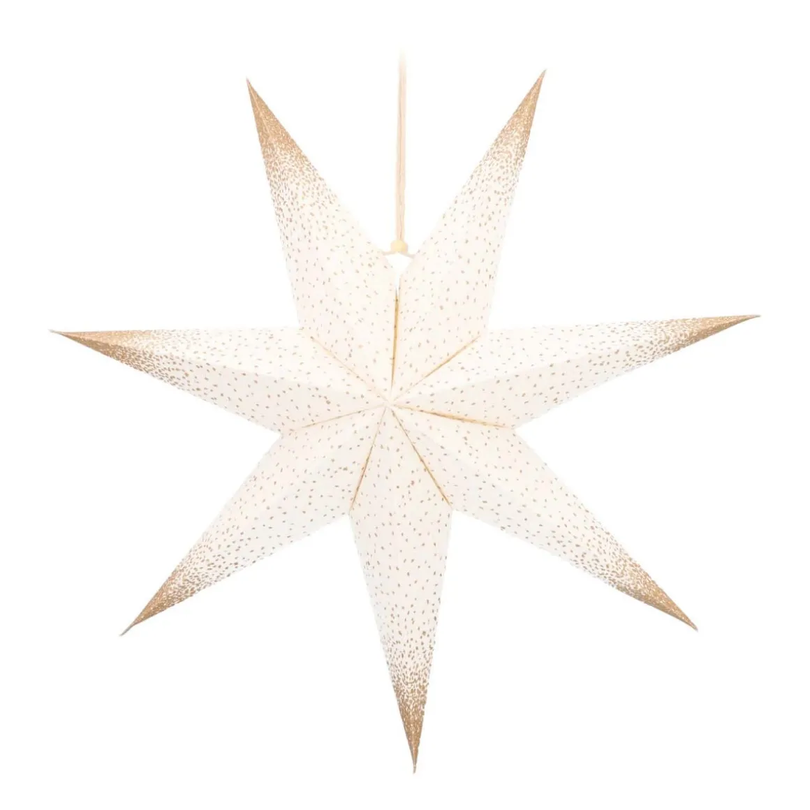 Papieren Kerstster | Wit-champagne | 45 Cm | 7-punts