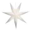 Papieren Kerstster | Wit-zilver | 60 Cm | 7-punts