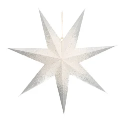 Papieren Kerstster | Wit-zilver | 60 Cm | 7-punts