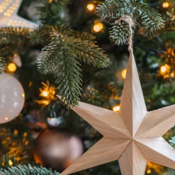 Papieren Kerstster Met Realistische Houtnerf