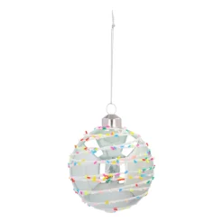 Pastelgroene Kerstbal Met Kleurrijke Spikkels