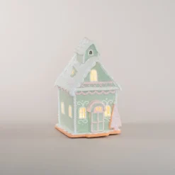 Peperkoek Huisje In Pastelkleuren Met LED Verlichting