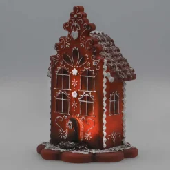 Peperkoekhuis | Led-verlichting | Polyresin | 20cm