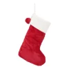 Pluizige Kerstsok | 45cm | Rood-wit