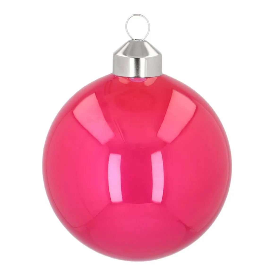 Pop-art Kerstbal "Holly Jolly" | Glas | Roze | 8 Cm