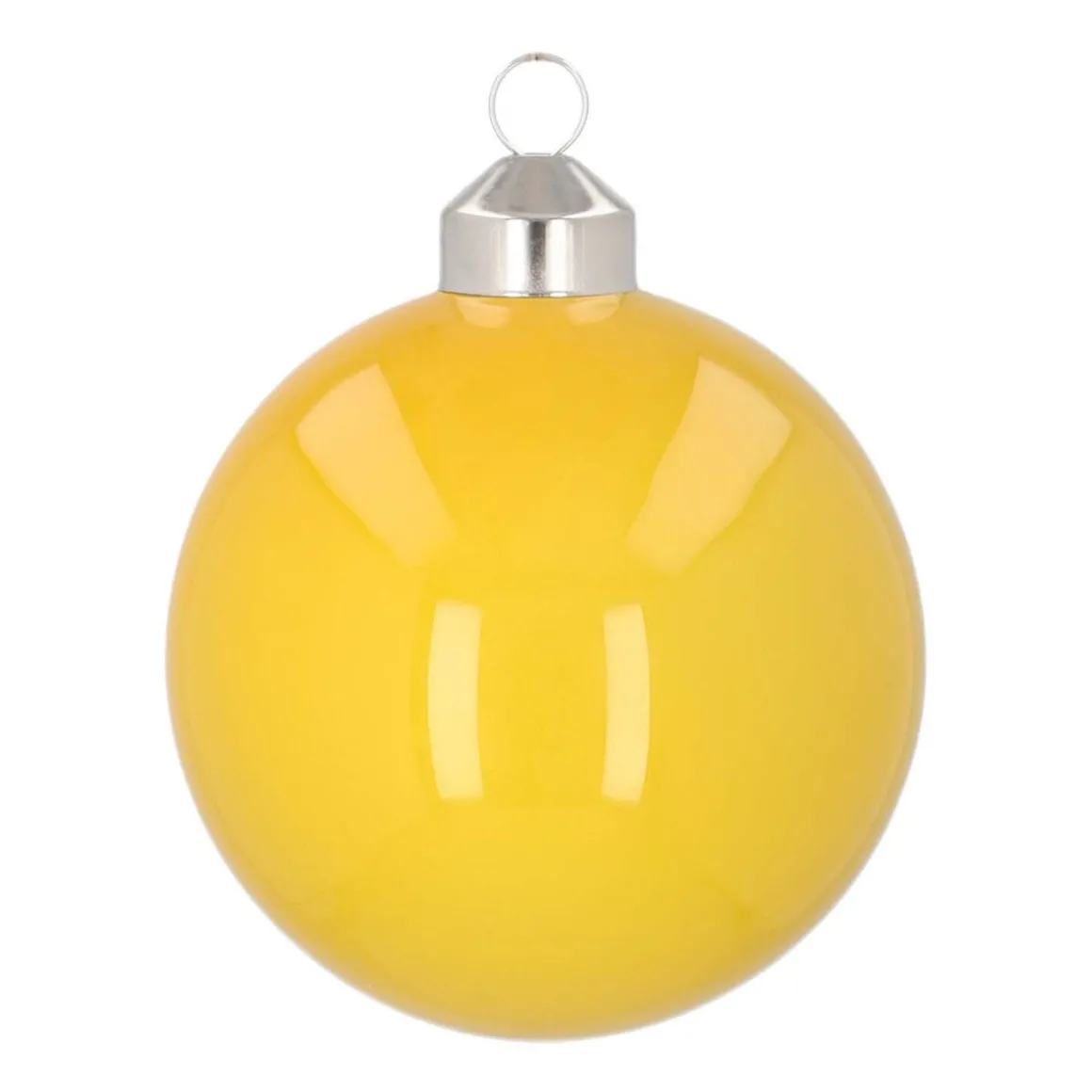 Pop-art Kerstbal "Silent Night" | Geel | Glas | 8 Cm