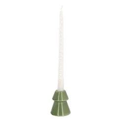 Porseleinen Kerstboom Kaarsenhouder | Groen | 10 Cm