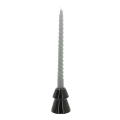Porseleinen Kerstboom Kaarsenhouder | Zwart| 10 Cm