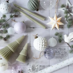 Porseleinen Kerstster Met Warm Wit LED-licht