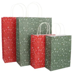 Rode Geschenktas Met Vrolijke Kerstfiguren