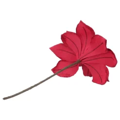 Rode Kerstroos Met Glitterblaadjes